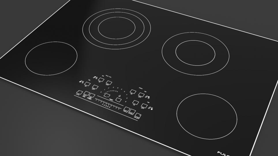 30" RADIANT COOKTOP WITH BRUSHED ALUMINUM TRIM Fulgor Milano